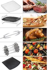 TESLA Electronics AirCook - Többfunkciós digitális forró levegős sütő 11 l 2000W/230V