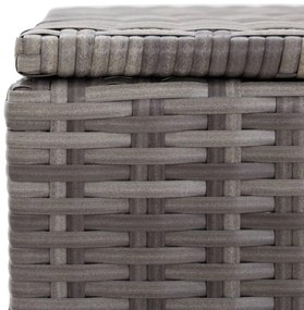 szürke polyrattan kerti tárolóláda 120 x 50 x 60 cm