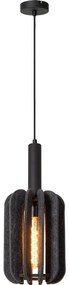 Lucide 45492/01/36 - Csillár zsinóron RAFAL 1xE27/40W/230V fekete/szürke