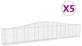 5 db íves horganyzott vas gabion kosár 400x30x60/80 cm
