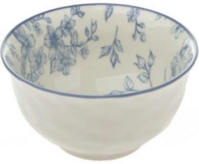 6 darab kerámia tálka szelíd virágok 11,5 cm, kék