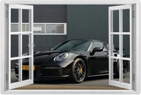 Poszter 60x40 Fekete Porsche Autó