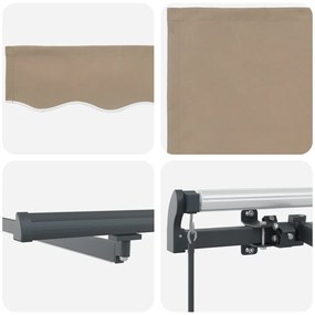 kézi behúzható napellenző LED-del bézs 350x250 cm