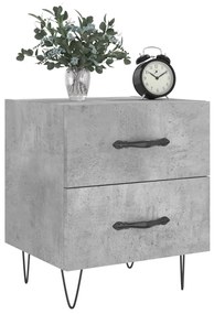 2 db betonszürke szerelt fa éjjeliszekrény 40 x 35 x 47,5 cm