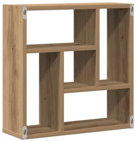 kézműves tölgy színű szerelt fa fali polc 45 x 16 x 45 cm