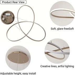 Brilagi - LED, dimmelhető kábelen függesztett csillár INFINITY LED/80W/230V 80x80 cm bézs + távirányító