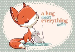 Fotótapéta Róka egér Hangulatos ölelések skandináv stílusban 300x210 +ragasztó