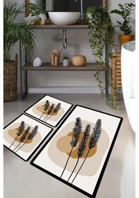 Barna fürdőszobai kilépő szett 3 db-os 60x100 cm Day Sunrise – Foutastic