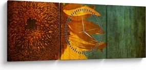 Kép - napraforgó (órával) (90x30 cm)