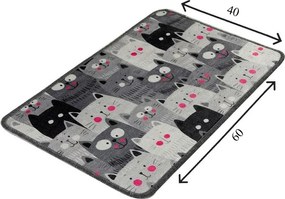 Szürke fürdőszobai kilépő 40x60 cm Meow – Foutastic