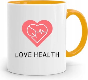 Sárga Bögre Orvos Love Health fényképes nyomtatással