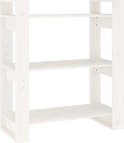 vidaXL fehér tömör fenyőfa könyvszekrény/térelválasztó 80x35x91 cm