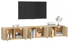 3 db sonoma tölgy színű fali TV-szekrény 80 x 34,5 x 40 cm