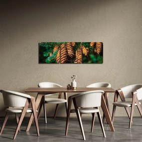 Fenyőtobozok képe (órával) (90x30 cm)