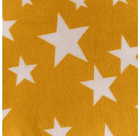 Mikroplüss ágyneműhuzat szett STARS sárga-narancs + mikroplüss lepedő SOFT 90x200 cm fehér, egyszemélyes