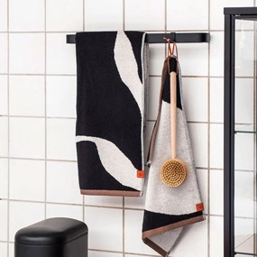 Fekete-fehér bio pamut törölköző szett 2 db-os 50x90 cm Nova Arte – Mette Ditmer Denmark