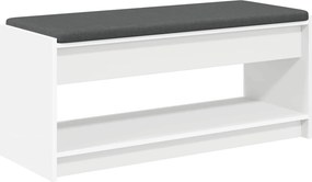 vidaXL Előtér pad párnával Fehér 103 x 38 x 45 cm Műanyag Fa és Szövet
