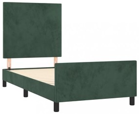 sötétzöld bársony ágykeret matrac nélkül 100x200 cm
