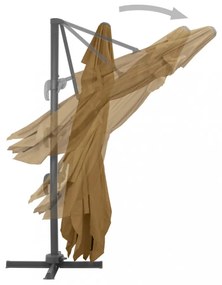 tópszínű konzolos kerti napernyő alumíniumrúddal 400 x 300 cm