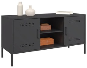 fekete acél TV-szekrény 100,5 x 39 x 50,5 cm