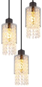 Globo 15799-3H - Csillár zsinóron BACKEY 3xE27/40W/230V átm. 25 cm fekete