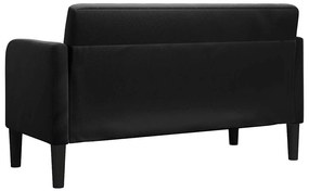 fekete bársony loveseat kanapé 109 cm