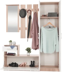 Előszobafal, sonoma tölgy/fehér, ASTER