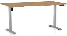 OfficeTech B állítható magasságú asztal, 160 x 80 cm, szürke alap, köves tölgy