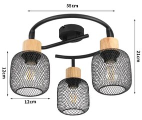 Brilagi - Spotlámpa BASKLITE 3xE27/15W/230V kaucsukfa/fekete