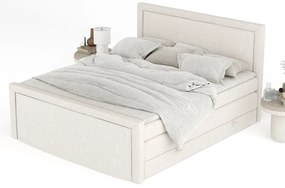 Bézs ágyneműtartós boxspring ágy 140x200 cm Lavenda – Maison de Rêve