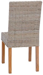 Étkezőszék 2 pcs Kubu Szürke 45 x 54 x 93 cm Tömör Mahagóni Fa