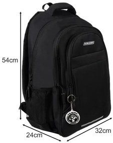 Fekete hátizsák tartós anyagból - többféle méretben Objem 45 L