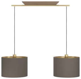 Eglo 390336 - Csillár zsinóron SANTANDRIA 2xE27/40W/230V barna/arany