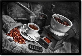 Poszterek keretben 60x40 Fekete-fehér kávés kép