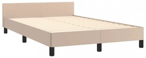 kávészínű ágykeret fejtámlával matrac nélkül 120x200 cm