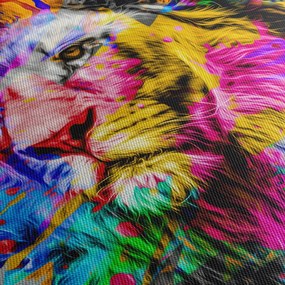 Kép - Oroszlán 3D-s képe (órával) (90x30 cm)