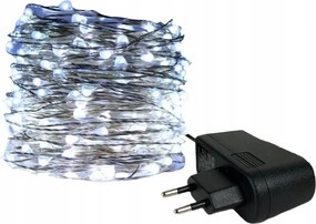 Fényfüzérek LED-ek a dróton hideg szín