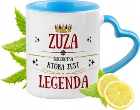 Zsuzsa Kék Bögre Szív Alakú Füllel Kávé Ajándék