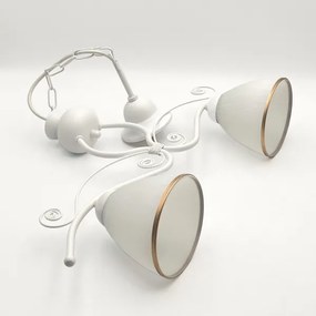 Csillár láncon RETRO 2xE27/60W/230V matt fehér