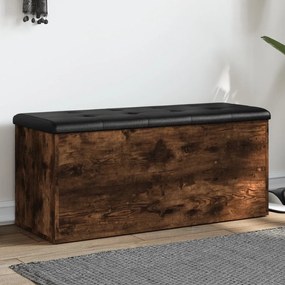 füstös tölgy színű szerelt fa tárolópad 102 x 42 x 45 cm