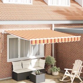 Kézi Behúzható Napellenző Sárga és Narancs 350x250 cm