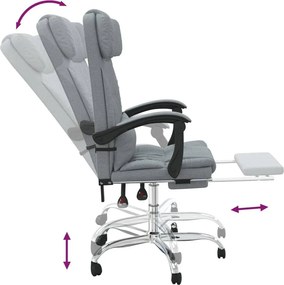 vidaXL világosszürke szövet dönthető irodai masszázsfotel