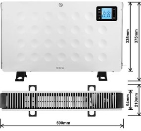 ECG TK 2080 DR White meleglevegős konvektor