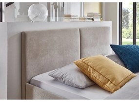 Bézs kárpitozott franciaágy ágyráccsal 180x200 cm Piano – Meise Möbel