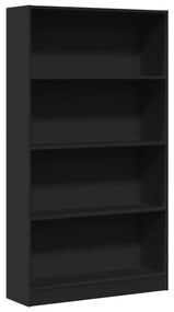 fekete szerelt fa könyvszekrény 80 x 24 x 143 cm
