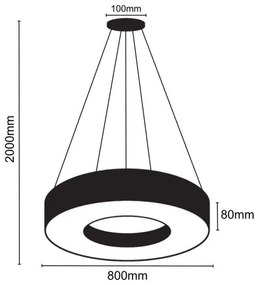 LED Csillár zsinóron LED/40W/230V 4000K átm. 80 cm