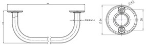 AQUALINE 8004 Törülközőtartó 40 cm, fehér
