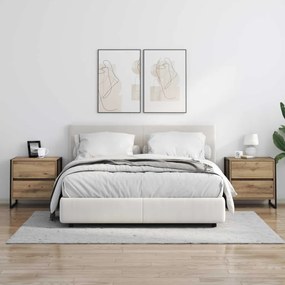 vidaXL Éjjeli asztal 2 pcs Művészi tölgy 50 x 39.5 x 50 cm Faanyag
