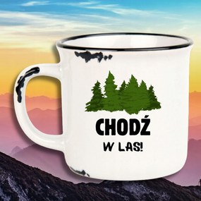 Bögre Fehér Retro Vicces Ajándék Sétálj Az Erdőben