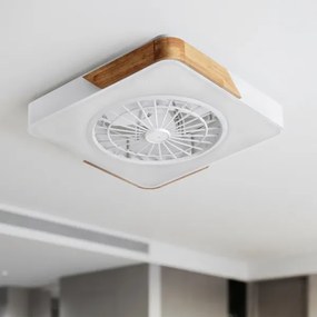 Brilagi - Dimmelhető LED világítótest ventilátorral LED/38W/230V 50 cm fehér/tölgy + távirányító